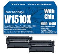 Cartuchos de tóner W1510X 151X W1510A 151A Tóner Compatible de Alto Rendimiento para HP 4003d 4003dn 4003dw 4003w 4103dw 4103fdn 4103fdw MFP4103dw MFP4103fdn MFP4103fdw,W1510X-2PC
