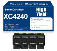 Cartuchos de tóner XC4240 Compatibles 24B7185 24B7182 24B7183 24B7184 Cartucho de tóner con Chip para Lexmark XC4240 Impresoras Alto Rendimiento,4Pack-XC4240
