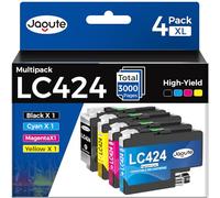 Cartuchos LC 424 Compatible para Brother LC424 LC424VAL Cartuchos de Tinta | Cartuchos de Tinta LC424 Multipack Compatible para Brother DCP-J1200W DCP-J1200WE Impresora (4 Pack-BK/C/M/Y)