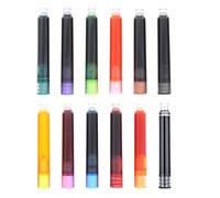 Cartuchos Para Pluma Estilográfica: Recambios De Tinta Colorida De 12 Piezas, Compatibilidad Universal Con Diámetro De Orificio De 2,6 Mm Y 3,4 Mm, Tinta De Caligrafía De Flujo Suave | Para Estudiante