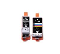 Cartuchos PGI-35 CLI-36, Compatible con Canon | Juego de cartuchos negro y color para impresoras portátiles IP100B, IP110 y TR150(1 set)