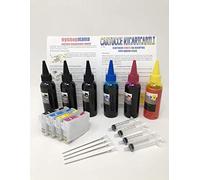 Cartuchos recargables para Workforce wf2750dwf, wf2760dwf, wf-2750, wf-2760, multifunción Epson + 600 ML tinta + accesorios Carga + instrucciones en Italiano, que SE refiere EL detallados Cartucho Coche Reset para recargarse más veces kit específico
