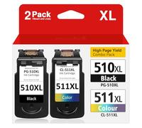 Cartuchos Tinta 510 y 511 Remanufacturado para Canon 510 511, 510XL 511XL para Canon Pixma MP495 MP280 MP480 MP490 iP2700 MX410 - Compatible con Impresoras Canon 510XL 511XL