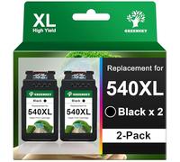 Cartuchos Tinta 540XL Compatible para Tinta Canon 540 XL para PG-540 para Canon 540XL para Canon Pixma MG3650s MG3650 TS5150 TS5151 MG3550 MG3600 MG4250 MX475 MX515(2 Negro)