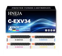 Cartuchos Tóner C-EXV34 para Canon ImageRUNNER Advance C2020 C2025 C2030 C2220 C2225 C2230 Impresoras, Cartuchos Tóner Repuesto 3782B002AA 3783B002AA 3784B002AA 3785B002AA,4 Colors-1 Pack