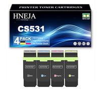 Cartuchos Tóner Compatibles para Lexmark CS531 CS531dw CX532 CX532adwe CS632 CS632dwe CX635 CX635adwe Impresoras, 75M20K0 75M20C0 75M20M0 75M20Y0 Cartucho Tóner Repuesto,4 Colors-1 Pack
