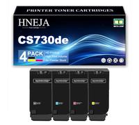 Cartuchos Tóner Compatibles para Lexmark CS730de CX730de CS735de | Cartuchos Tóner Repuesto 71C20K0 71C20C0 71C20Y0 71C20M0 para CX735adse CX737adzse Impresoras,4 Colors-1 Pack