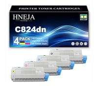 Cartuchos Tóner Compatibles para Oki C824n C834nw C844dnw C824dn C834dnw C835dnw C835dnwt Impresoras, Cartucho Tóner De Repuesto 47095704 47095703 47095702 47095701,4 Colors-1 Pack