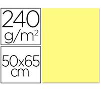 Cartulina 50X65 cm 240G/M2 Amarillo Medio Pack de 25 hojas