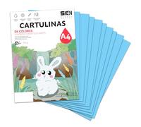 Cartulina A4 Azul Claro 185 g Papel Cartulina para Manualidades, Scrapbooking, Impresora Inkjet y Láser, Cartulina Gruesa - SIDI (azul claro, 125h)