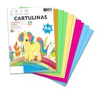 Cartulina A4 Colores Vivos 185 g Cartulina de Colores Intensos para Manualidades, Scrapbooking, Impresora Inkjet y Láser, Pack Variado - SIDI (colores vivos, 25h)