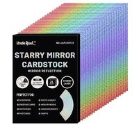 Cartulina A4 con efecto espejo estrellado, 25 hojas de 250 g/m²/92 lb, papel reflectante brillante para manualidades, cartulina láser a color para decoración de cumpleaños y bodas UAP19ST25