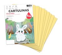 Cartulina A4 Crema 185 g Papel Cartulina para Manualidades, Scrapbooking, Impresora Inkjet y Láser, Cartulina Gruesa - SIDI (crema, 125h)