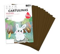 Cartulina A4 Marrón 185 g Papel Cartulina para Manualidades, Scrapbooking, Impresora Inkjet y Láser, Cartulina Gruesa - SIDI (marron, 125h)