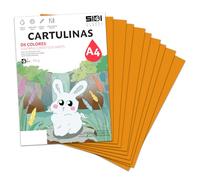 Cartulina A4 Naranja 185 g Papel Cartulina para Manualidades, Scrapbooking, Impresora Inkjet y Láser, Cartulina Gruesa - SIDI (naranja, 250h)