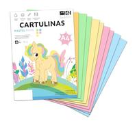 Cartulina A4 Pastel 185 g Cartulina de Colores Pastel para Manualidades, Scrapbooking, Impresora Inkjet y Láser, Pack Variado - SIDI (pastel, 25h)