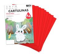Cartulina A4 Roja 185 g Papel Cartulina para Manualidades, Scrapbooking, Impresora Inkjet y Láser, Cartulina Gruesa - SIDI (rojo, 25h)