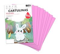 Cartulina A4 Rosa 185 g Papel Cartulina para Manualidades, Scrapbooking, Impresora Inkjet y Láser, Cartulina Gruesa - SIDI (rosa, 125h)