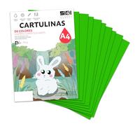 Cartulina A4 Verde 185 g Papel Cartulina para Manualidades, Scrapbooking, Impresora Inkjet y Láser, Cartulina Gruesa - SIDI (verde, 250h)