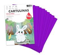 Cartulina A4 Violeta 185 g Papel Cartulina para Manualidades, Scrapbooking, Impresora Inkjet y Láser, Cartulina Gruesa - SIDI (violeta, 125h)