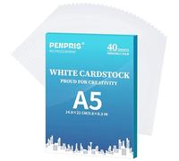Cartulina blanca de 300 g/m², 40 hojas de cartón tamaño A5, 110 libras, papel grueso para hacer tarjetas, invitaciones, postales, tarjetas de visita PAC01WH040