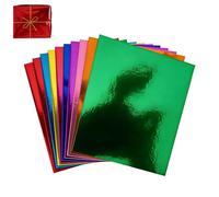 Cartulina De Aluminio: Papel De Color Grueso De 250 G, Almohadilla Con Efecto De Purpurina | Tablero De Acabado Brillante, Papelería De De Profesional Para Boda, Cumpleaños, Proyecto De