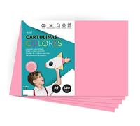 Cartulina de Colores, Cartulina A4 Color Pastel, Folios de Colores 180gr para Manualidades, Imprimir tus Documentos y Diseños Creativos, Folios de Colores Pastel A4 · m-office (x50, rosa)
