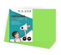 Cartulina de Colores, Cartulina A4 Colores Intensos, Hojas de Colores 180gr para Manualidades, Imprimir tus Documentos y Diseños Creativos, Folios de Colores A4 · m-office (50 hojas, verde)