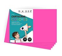 Cartulina de Colores, Cartulina A4 Colores Intensos, Hojas de Colores 180gr para Manualidades, Imprimir tus Documentos y Diseños Creativos, Folios de Colores A4 · m-office (100 hojas, fucsia)