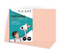 Cartulina de Colores, Cartulina A4 Colores Intensos, Hojas de Colores 180gr para Manualidades, Imprimir tus Documentos y Diseños Creativos, Folios de Colores A4 · m-office (250 hojas, salmón)