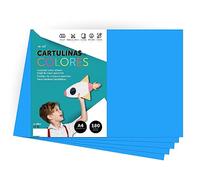 Cartulina de Colores, Cartulina A4 Colores Intensos, Hojas de Colores 180gr para Manualidades, Imprimir tus Documentos y Diseños Creativos, Folios de Colores A4 · m-office (250 hojas, azul medio)