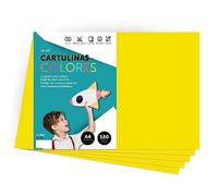 Cartulina de Colores, Cartulina A4 Colores Intensos, Hojas de Colores 180gr para Manualidades, Imprimir tus Documentos y Diseños Creativos, Folios de Colores A4 · m-office (50 hojas, amarillo fuerte)