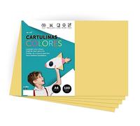 Cartulina de Colores, Cartulina A4 Colores Intensos, Hojas de Colores 180gr para Manualidades, Imprimir tus Documentos y Diseños Creativos, Folios de Colores A4 · m-office (25 hojas, marfil)