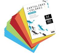 Cartulina de Colores, Cartulina A4 Colores Surtidos Intenso, Folios de Colores 180gr Manualidades, Imprimir tus Documentos y Diseños Creativos, Folios de Colores A4 · m-office (x100, Surtido Intenso)