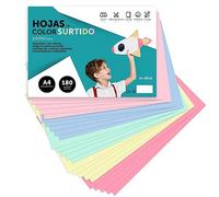 Cartulina de Colores, Cartulina A4 Colores Surtidos Pastel, Folios de Colores 180gr para Manualidades, Imprimir Documentos y Diseños Creativos, Folios de Colores A4 · m-office (x500 Surtido Pastel)