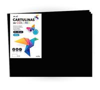 Cartulina de Colores, Cartulina Grande 50x65 cm de Colores Claros e Intensos, Cartulinas de Colores 180gr para Manualidades, Diseños Creativos y Proyectos de Arte · m-office (x25 hojas, negro)