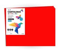 Cartulina de Colores, Cartulina Grande 50x65 cm de Colores Claros e Intensos, Cartulinas de Colores 180gr para Manualidades, Diseños Creativos y Proyectos de Arte · m-office (x250 hojas, rojo)