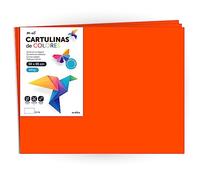 Cartulina de Colores, Cartulina Grande 50x65 cm de Colores Claros e Intensos, Cartulinas de Colores 180gr para Manualidades, Diseños Creativos y Proyectos de Arte · m-office (x250 hojas, naranja)