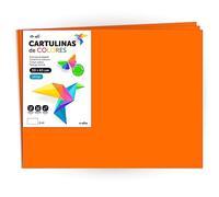 Cartulina de Colores, Cartulina Grande 50x65 cm de Colores Fluor, Cartulinas de Colores Fluor 180gr para Manualidades, Diseños Creativos y Proyectos de Arte · m-office (x50 hojas, naranja fluor)