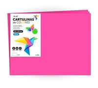 Cartulina de Colores, Cartulina Grande 50x65 cm de Colores Fluor, Cartulinas de Colores Fluor 180gr para Manualidades, Diseños Creativos y Proyectos de Arte · m-office (x125 hojas, rosa fluor)
