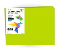 Cartulina de Colores, Cartulina Grande 50x65 cm de Colores Fluor, Cartulinas de Colores Fluor 180gr para Manualidades, Diseños Creativos y Proyectos de Arte · m-office (x125 hojas, verde fluor)
