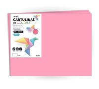 Cartulina de Colores, Cartulina Grande 50x65 cm de Colores Pastel, Cartulinas de Colores Pastel 180gr para Manualidades, Diseños Creativos y Proyectos de Arte · m-office (x50 hojas, rosa)