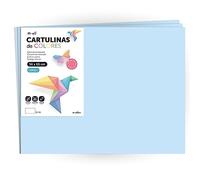Cartulina de Colores, Cartulina Grande 50x65 cm de Colores Pastel, Cartulinas de Colores Pastel 180gr para Manualidades, Diseños Creativos y Proyectos de Arte · m-office (x50 hojas, azul)