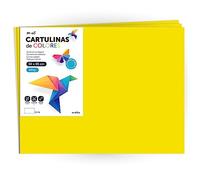 Cartulina de Colores, Cartulina Grande 50x65cm Colores Claros e Intensos, Cartulinas de Colores 180gr para Manualidades, Diseños Creativos y Proyectos de Arte · m-office (x25 hojas, amarillo fuerte)
