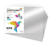Cartulina de Colores Metalizadas, Cartulina Grande A3 (29,7x42cm) Cartulinas de Colores 230gr para Manualidades, Diseños Creativos y Proyectos de Arte, Brillo Reflectante · m-office (10 hojas, Plata)