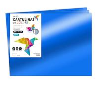 Cartulina de Colores Metalizadas, Tamaño Grande 50x65 cm, Cartulinas de Colores 230gr para Manualidades, Diseños Creativos y Proyectos de Arte, Brillo Reflectante · m-office (125 hojas, Azul)