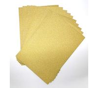 Cartulina dorada A4 con purpurina que no se desprende, hojas brillantes para manualidades, 250 g/m², cartulina con purpurina sin ácidos (dorado, 10 hojas)