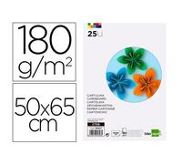 Cartulina liderpapel 50x65 cm 180g m2 25 colores surtidos paquete de 25 hojas - CT59
