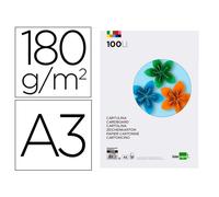 Cartulina liderpapel a3 180g/m2 10 colores surtidos paquete 100 hojas