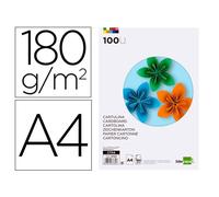 Cartulina liderpapel a4 180g/m2 10 colores surtidos paquete de 100 hojas